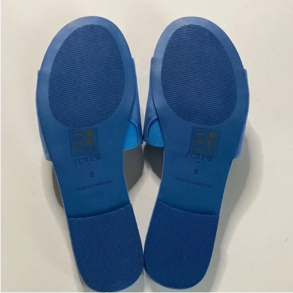 J. Crew Microsuede Single Strap Slide Sandals in Bright Peri - Picture 6 of 8